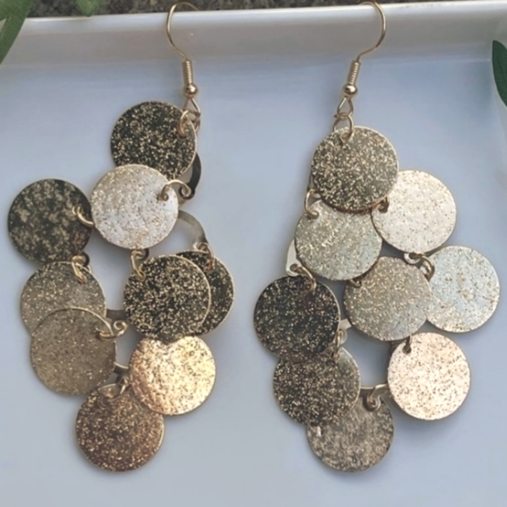 New Multiple Golden Circles Earrings